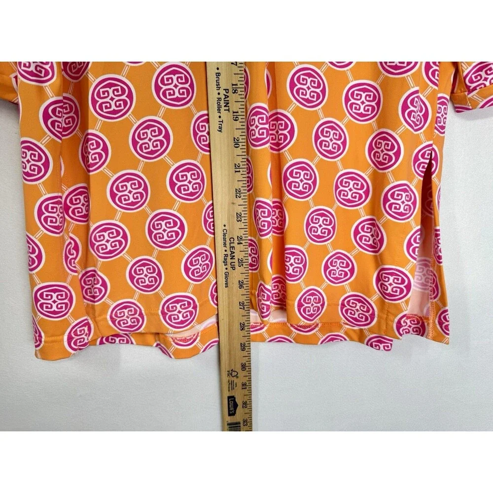 Lulu-B Orange Tunic with Pink Circle Print